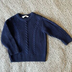 H&M 3-4T Navy blue cable knit cotton blend sweater